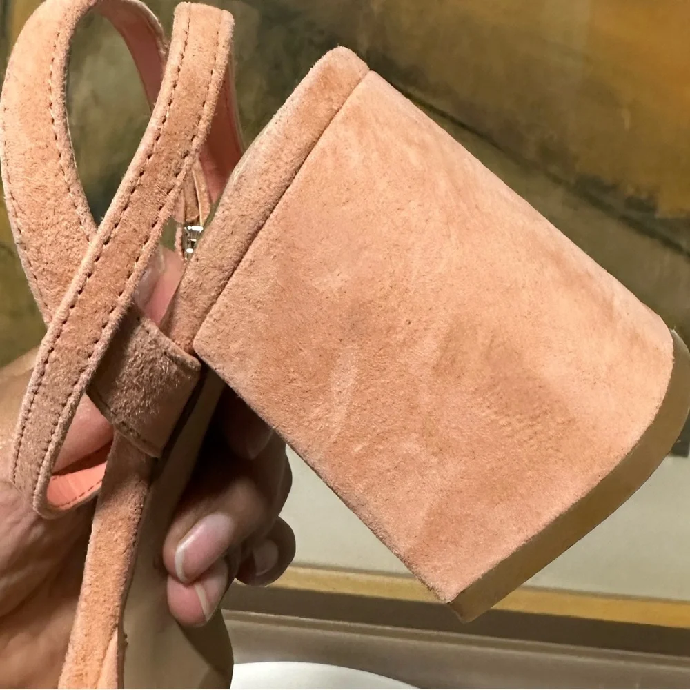 Women’s Suede Block Heel Slingback Sandal - Pink